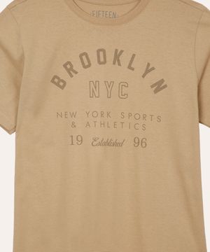 camiseta de algodão juvenil brooklyn bege