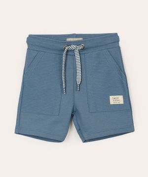 short de moletom infantil com cordão azul