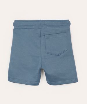 short de moletom infantil com cordão azul