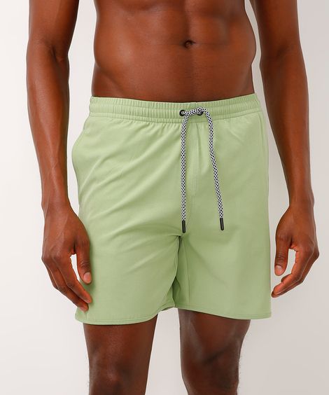 short com cós elástico verde