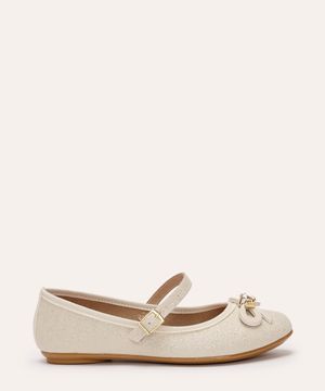 sapatilha infantil molekinha com laço off white