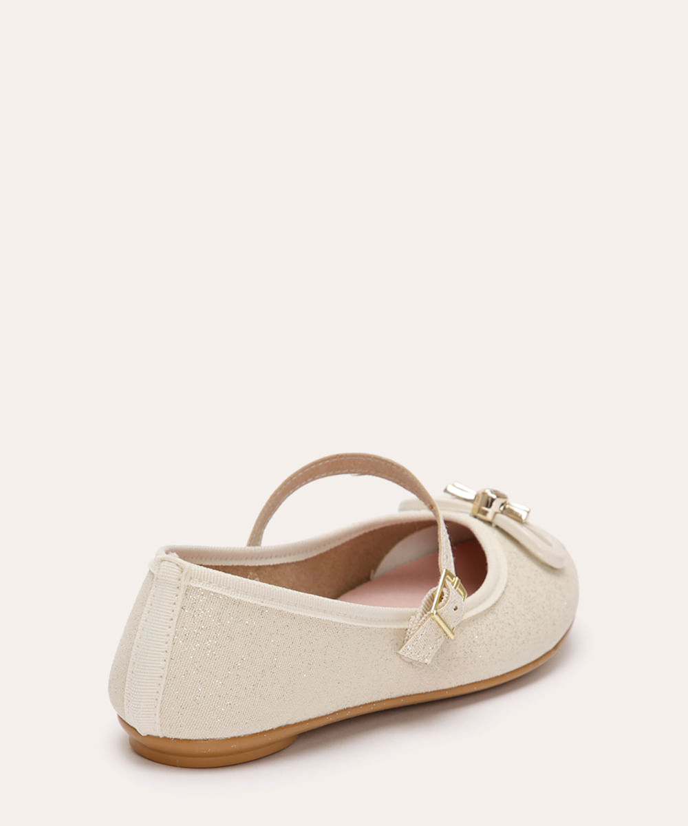 sapatilha infantil molekinha com laço off white