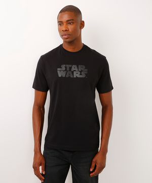 camiseta de algodão star wars preto