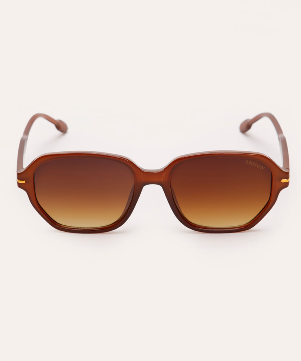 óculos de sol oval triton marrom