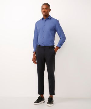 calça slim chino stretch azul