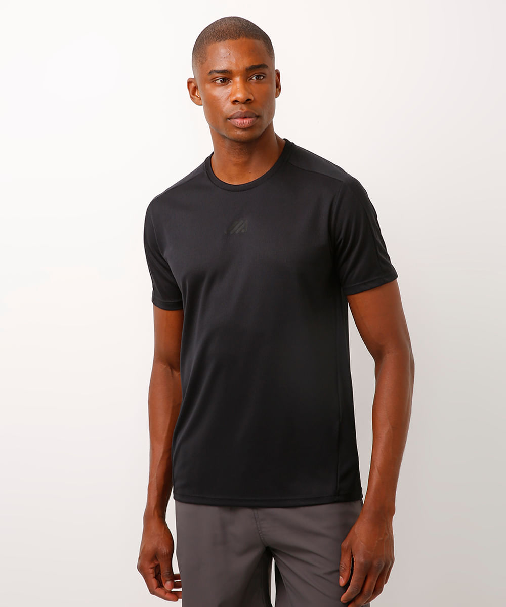 camiseta com recortes esportiva preto