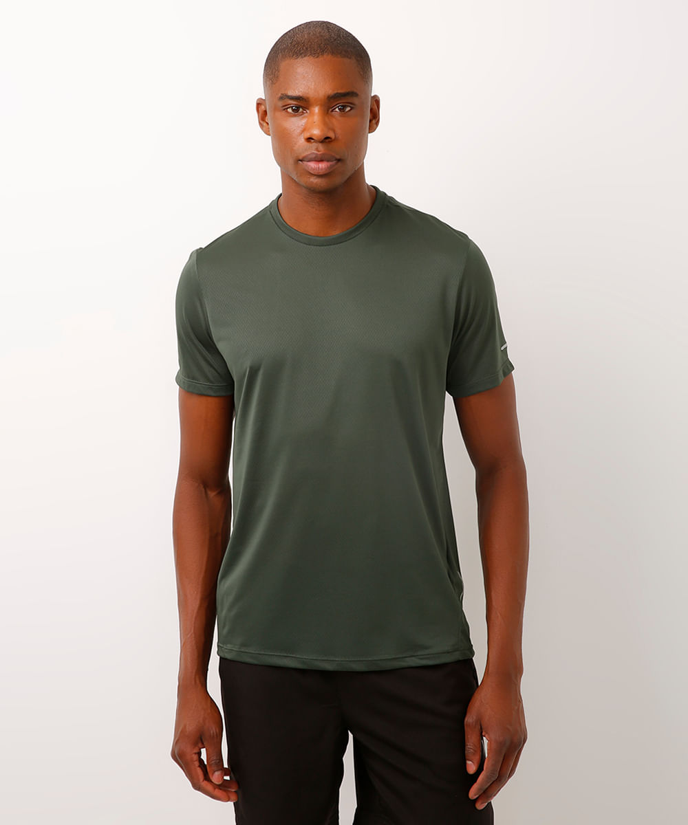 camiseta básica manga curta esportiva ace verde