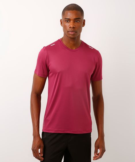 camiseta manga curta esportiva vinho