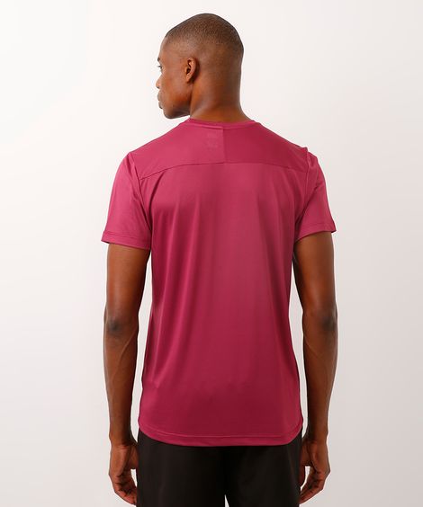 camiseta manga curta esportiva vinho