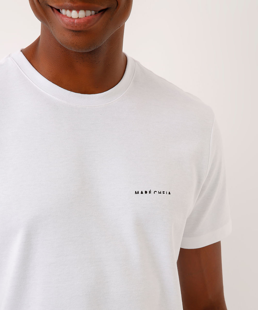 camiseta manga curta maré cheia off white