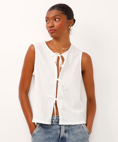 regata com amarração off white