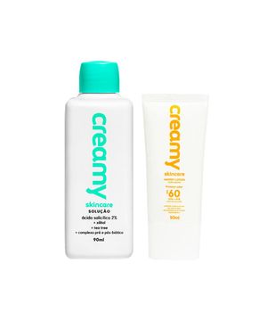 Kit Facial Creamy - Watery Lotion Protetor Solar Fps60 50 ml + Ácido Salicilico 90 ml