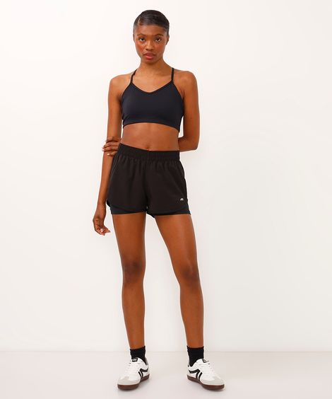 short running com forro esportivo preto