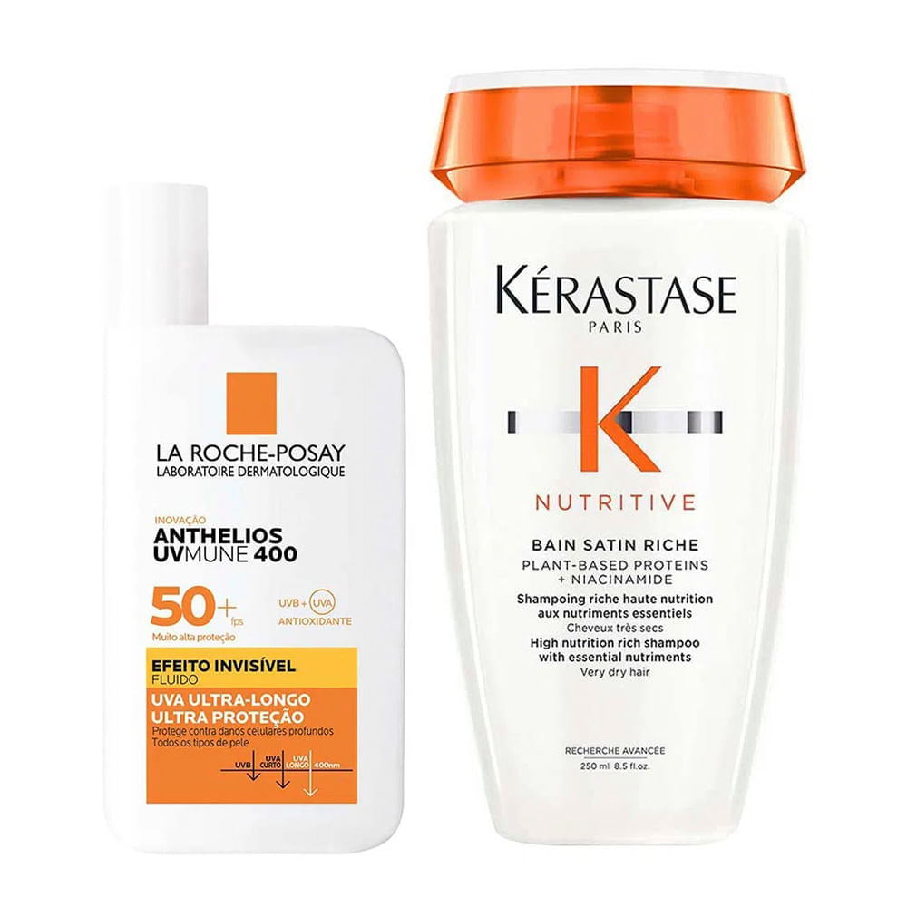 Kérastase e La Roche-Posay Kit – Shampoo + Protetor Solar Facial