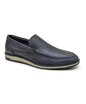 Mocassim Masculino Sapato Couro Conforto Casual Azul