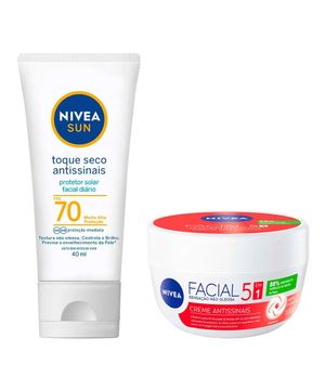 NIVEA Kit - Protetor Solar Facial Fps70 + Creme Facial Antissinais