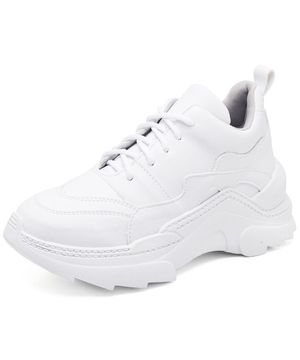 Kit 2 Tênis Sneaker Feminino Cadarço Moderno Conforto Branco