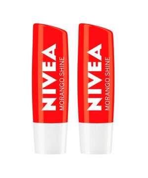 NIVEA Kit com 2 Unidades – Hidratante Labial Morango Shine 4,8g