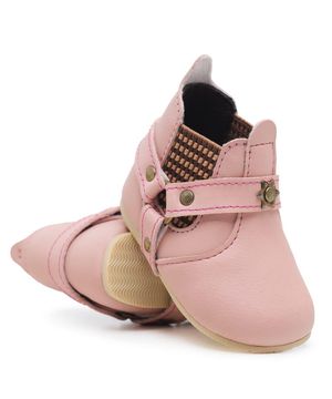 Bota Montaria Infantil Lisa Elástico Antiderrapante Conforto Rosa