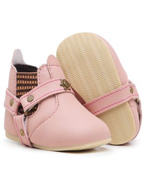 Bota Montaria Infantil Lisa Elástico Antiderrapante Conforto Rosa