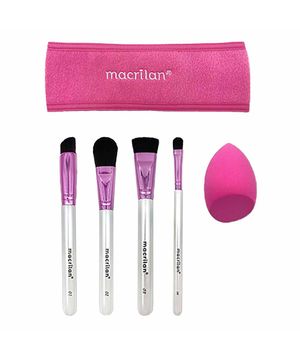 Macrilan Essencial Kit 4 Pincéis 1 Faixa de Cabelo 1 Esponja