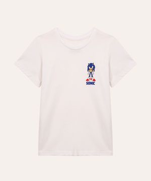 camiseta de algodão infantil sonic off white