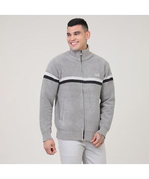 Casaco Com Zíper Tricot Masculino