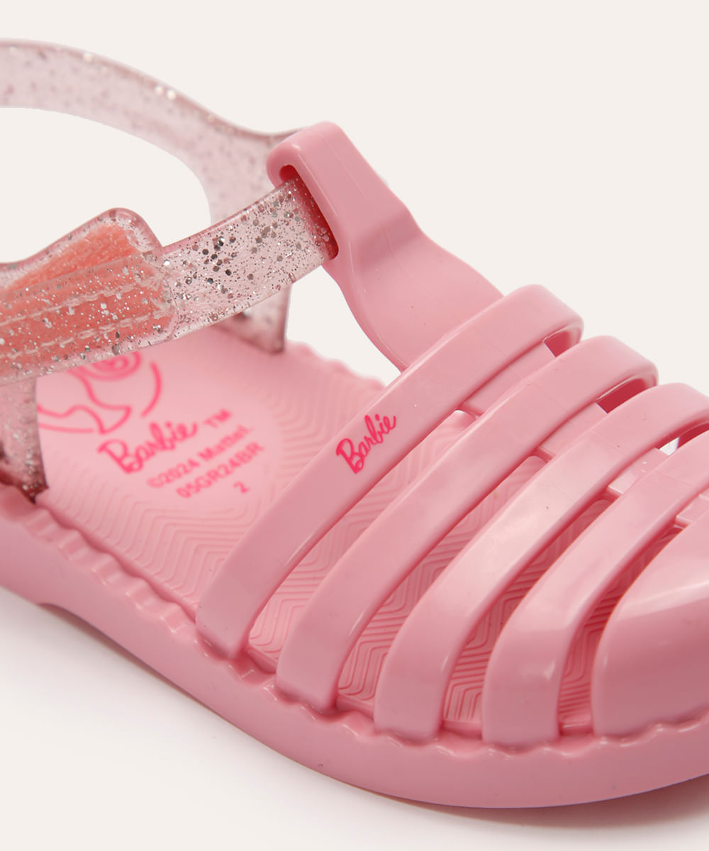 sandália infantil barbie rosa
