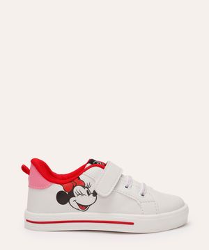 tênis infantil minnie com velcro branco