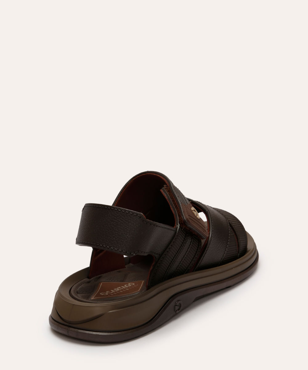 sandália cartago santorini com velcro marrom