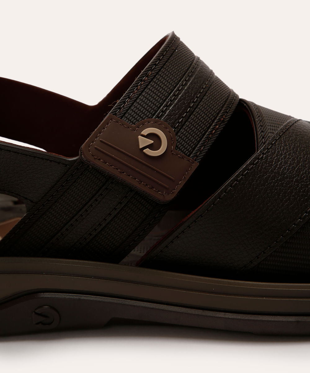 sandália cartago santorini com velcro marrom