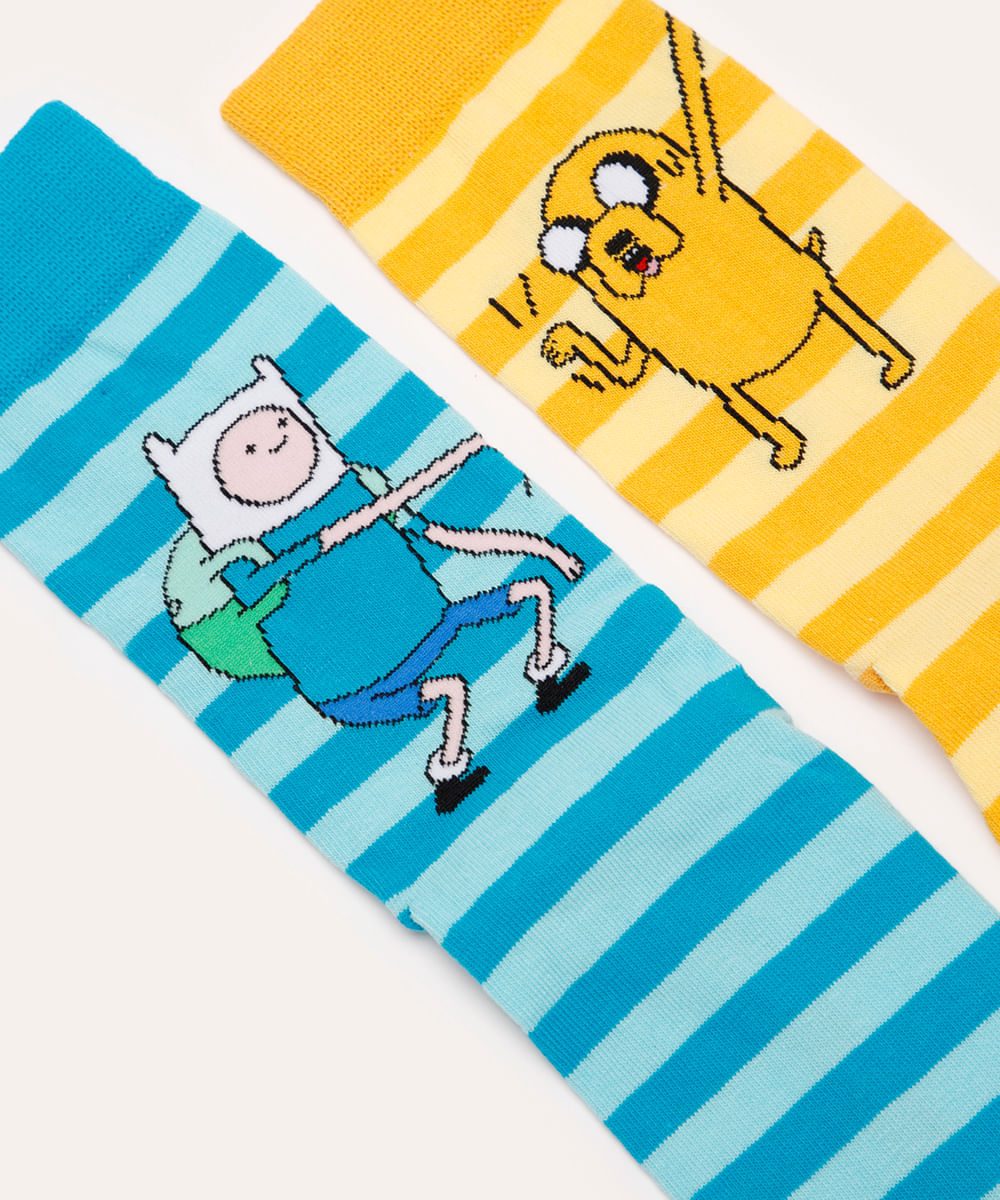 meia cano longo hora da aventura colorido