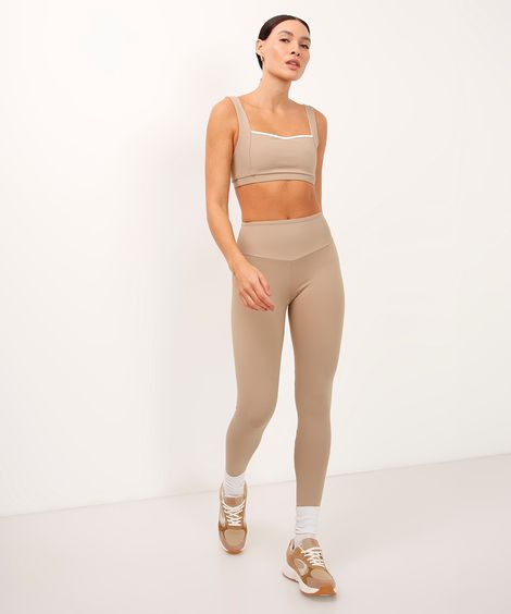 calça capri básica esportiva marrom