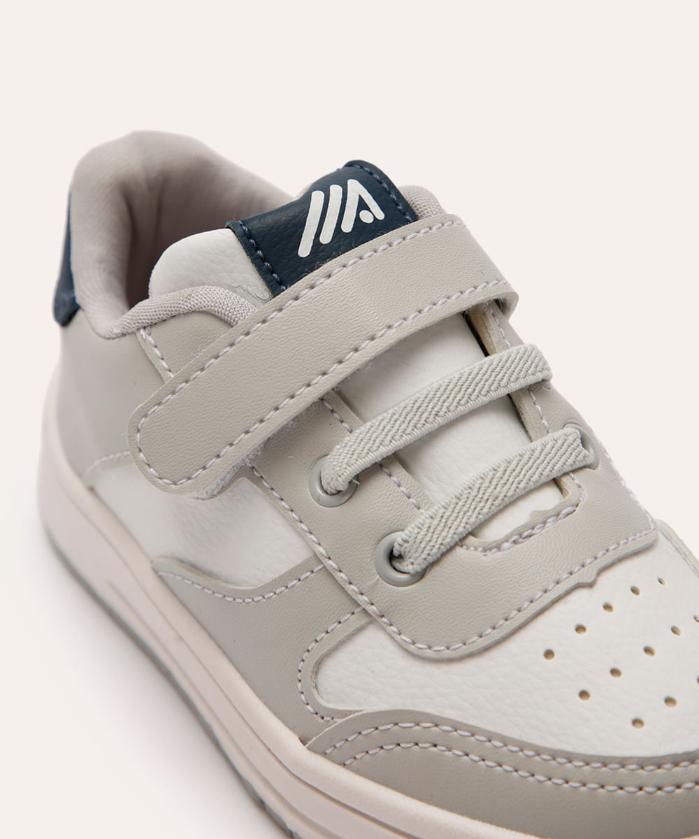 tênis infantil com velcro ace cinza