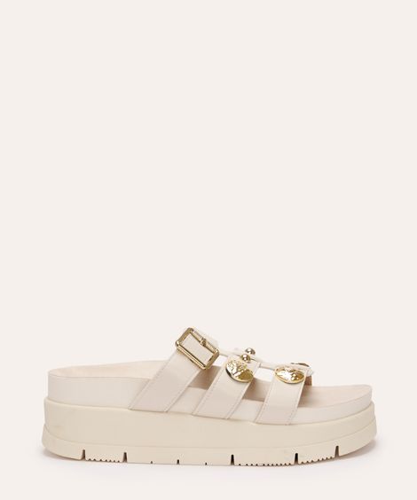 sandália flatform com tachas oneself off white