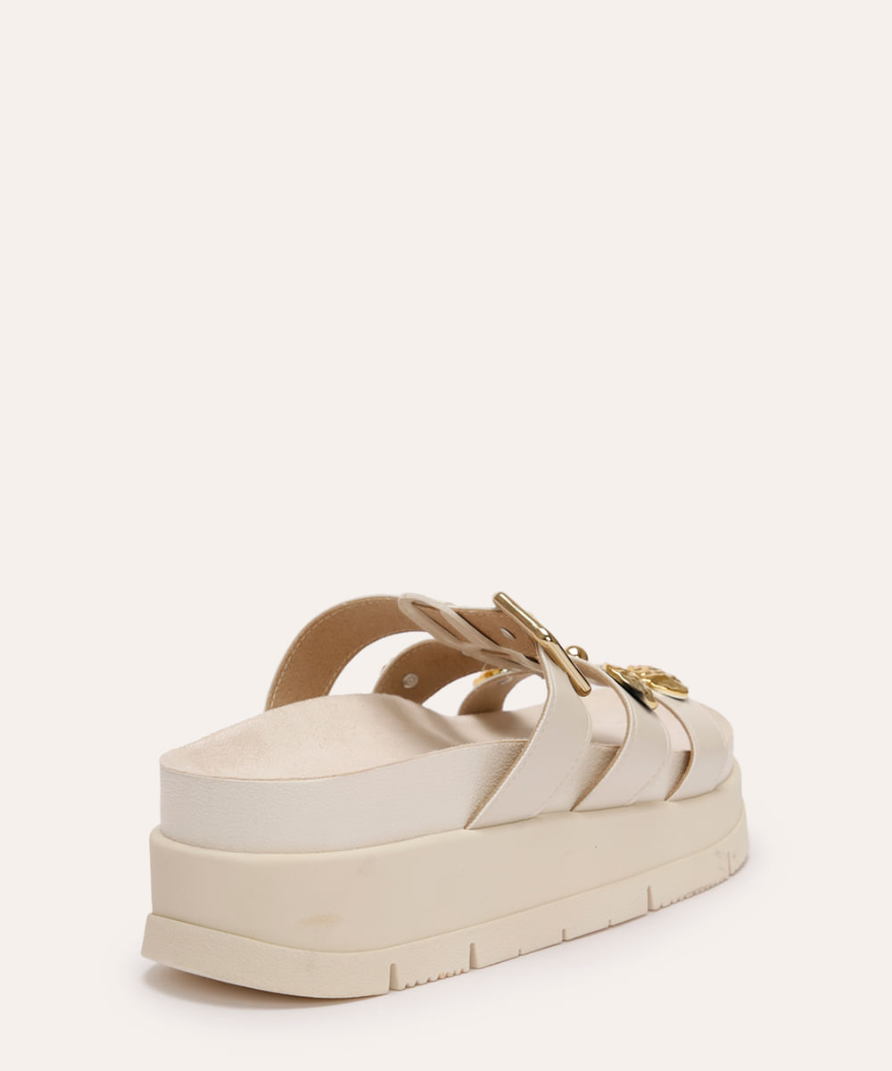 sandália flatform com tachas oneself off white