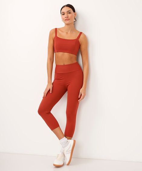 calça capri básica esportiva laranja