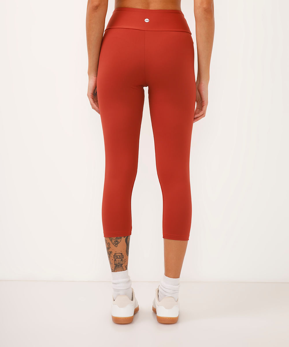 calça capri básica esportiva laranja