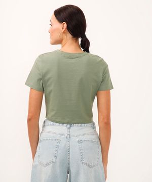 blusa básica baby look verde