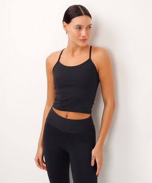 regata cropped decote nadador esportiva ace preta