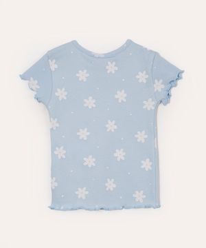 blusa infantil de algodão margarida fru fru azul