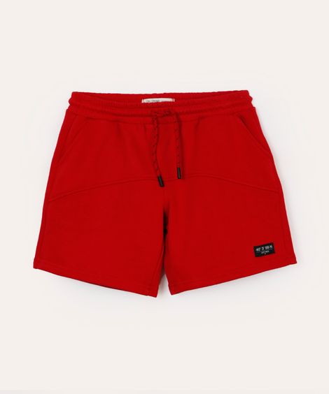 bermuda de moletom infantil recorte vermelho