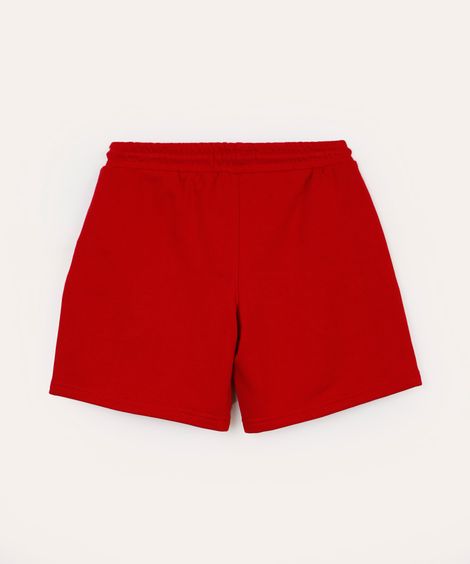 bermuda de moletom infantil recorte vermelho