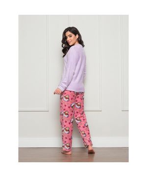 Pijama Longo Feminino Fleece Estampado