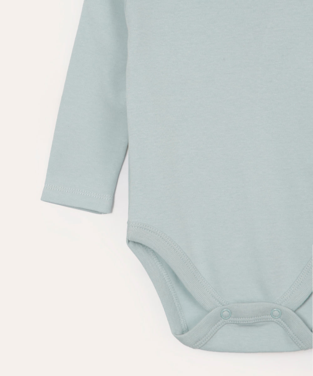 body infantil de algodão manga longa verde