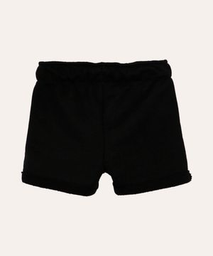 short infantil de moletom cós com cordão preto