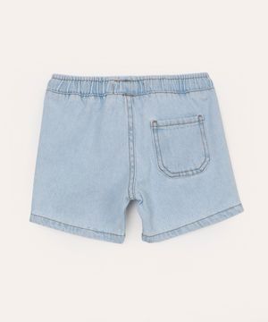 short jeans infantil cós elástico azul