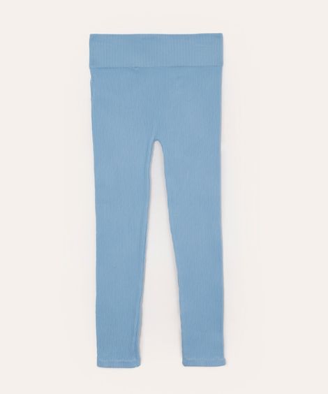 calça legging infantil de poliamida sem costura azul