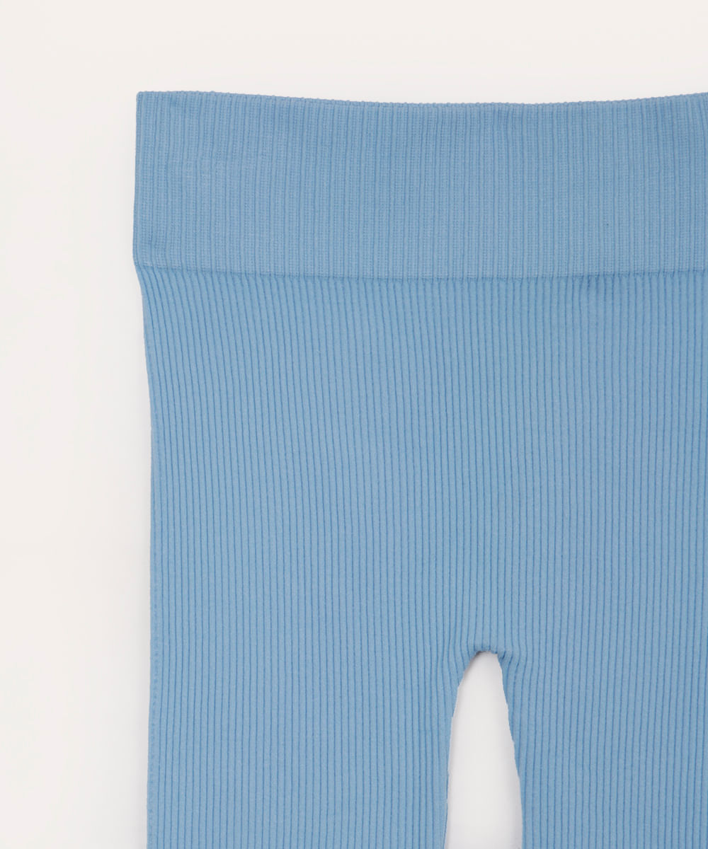 calça legging infantil de poliamida sem costura azul