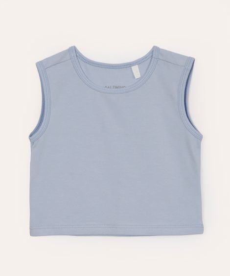 cropped infantil de algodão azul